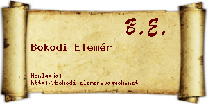 Bokodi Elemér névjegykártya