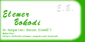 elemer bokodi business card